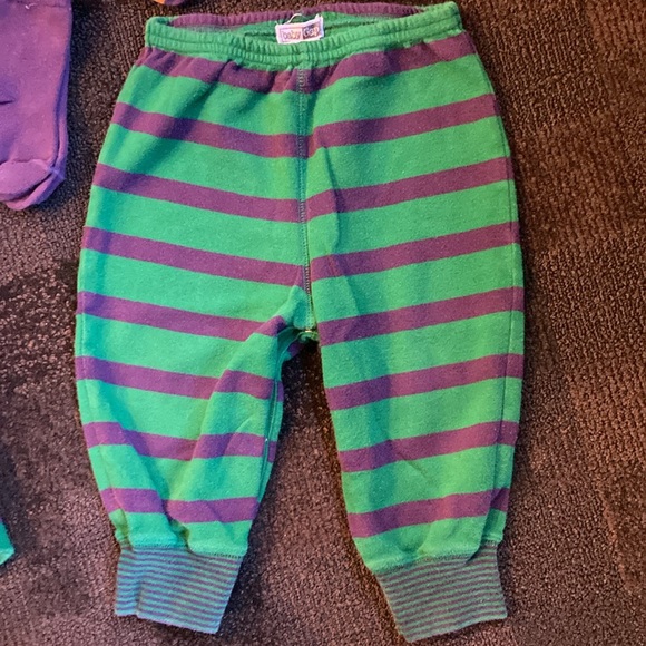 Vintage Baby Gap 6-piece Dress Pants Socks Shoes Striped Green & Purple 12-18 m - Picture 4 of 16
